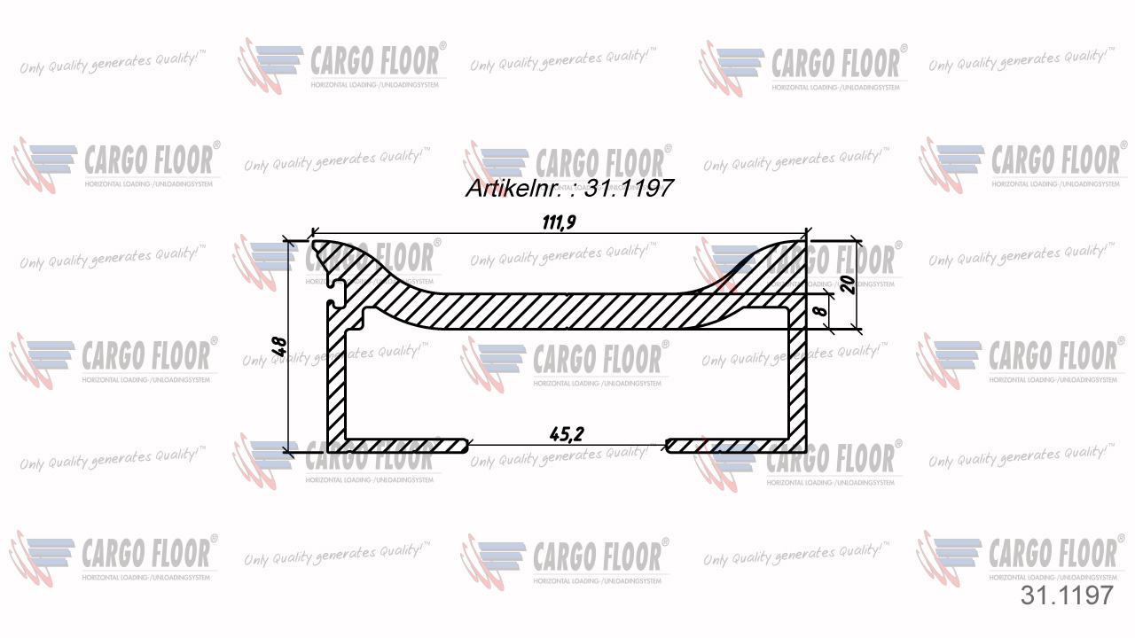 Алюминиевый профиль 8-20/112мм HD арт. CargoFloor 31.1197