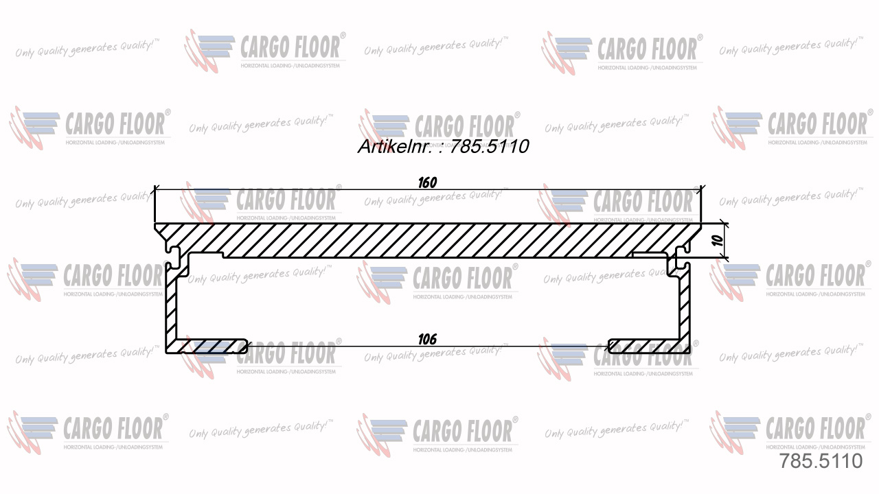 Алюминиевый профиль 10/156,8мм-DS гладкий арт. CargoFloor 785.5110
